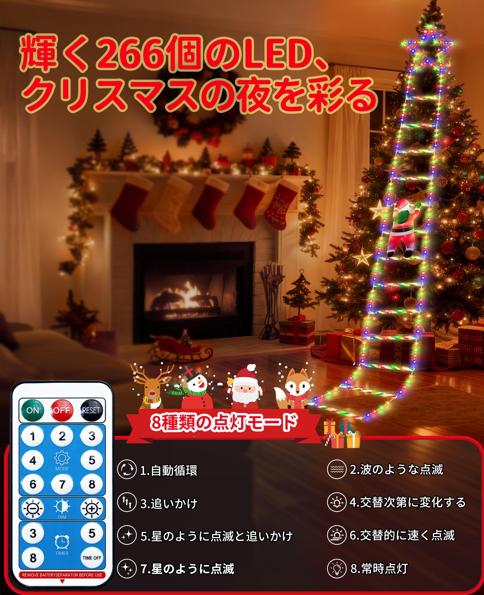 Amazon.co.jp: 【2025最新】クリスマス イルミネーションライト 8種類